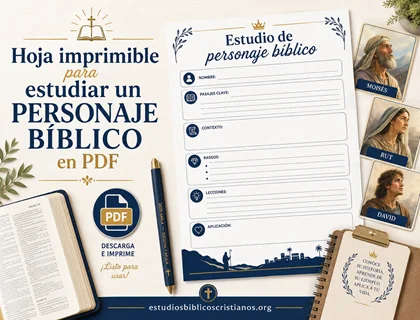 Hoja imprimible para estudiar un personaje bíblico en PDF