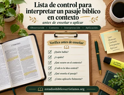 Lista de control para interpretar un pasaje bíblico en contexto antes de enseñar o aplicar